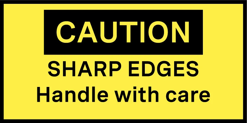 Sharp edges caution symbol