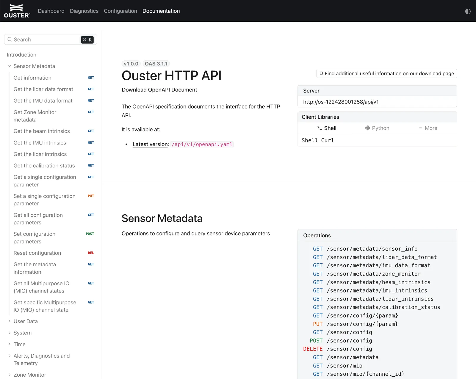 Ouster Documentation
